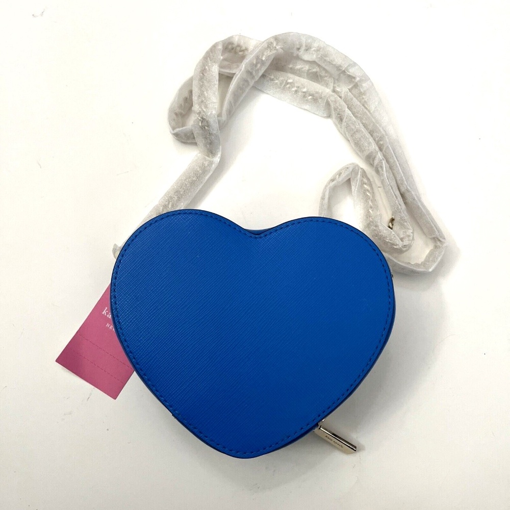 KATE SPADE Love Shack Mini Heart Crossbody Summer Night Blue K6063 NWT $260 - Picture 8 of 13